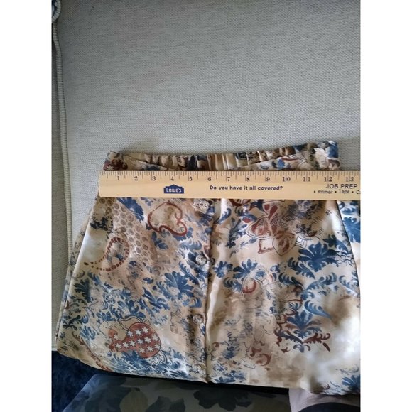 David N A-line 100% Rayon Size small skirt in beige brown and blue - Picture 5 of 5